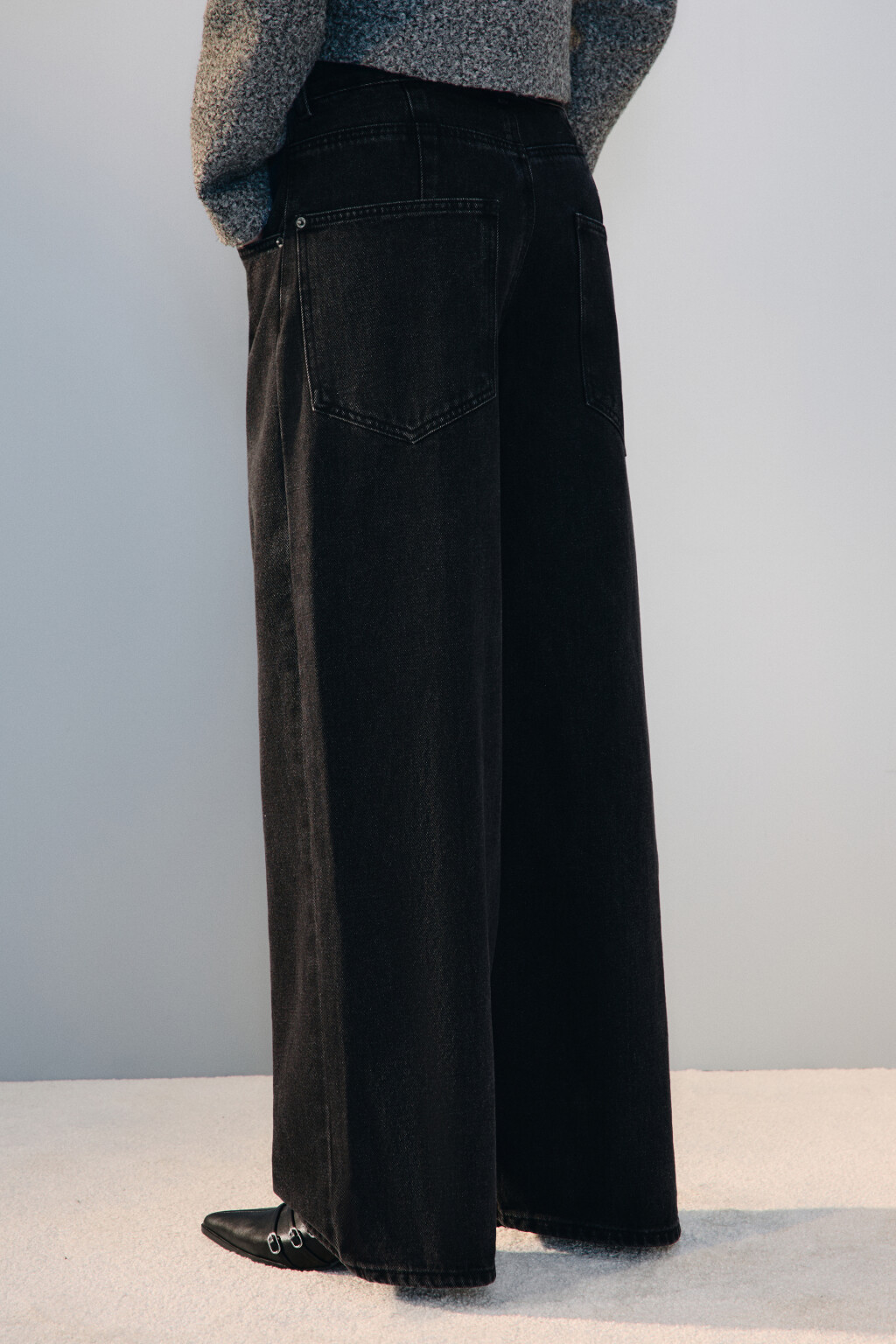 Джинсы baggy fit со средней посадкой - цвет серый - 3