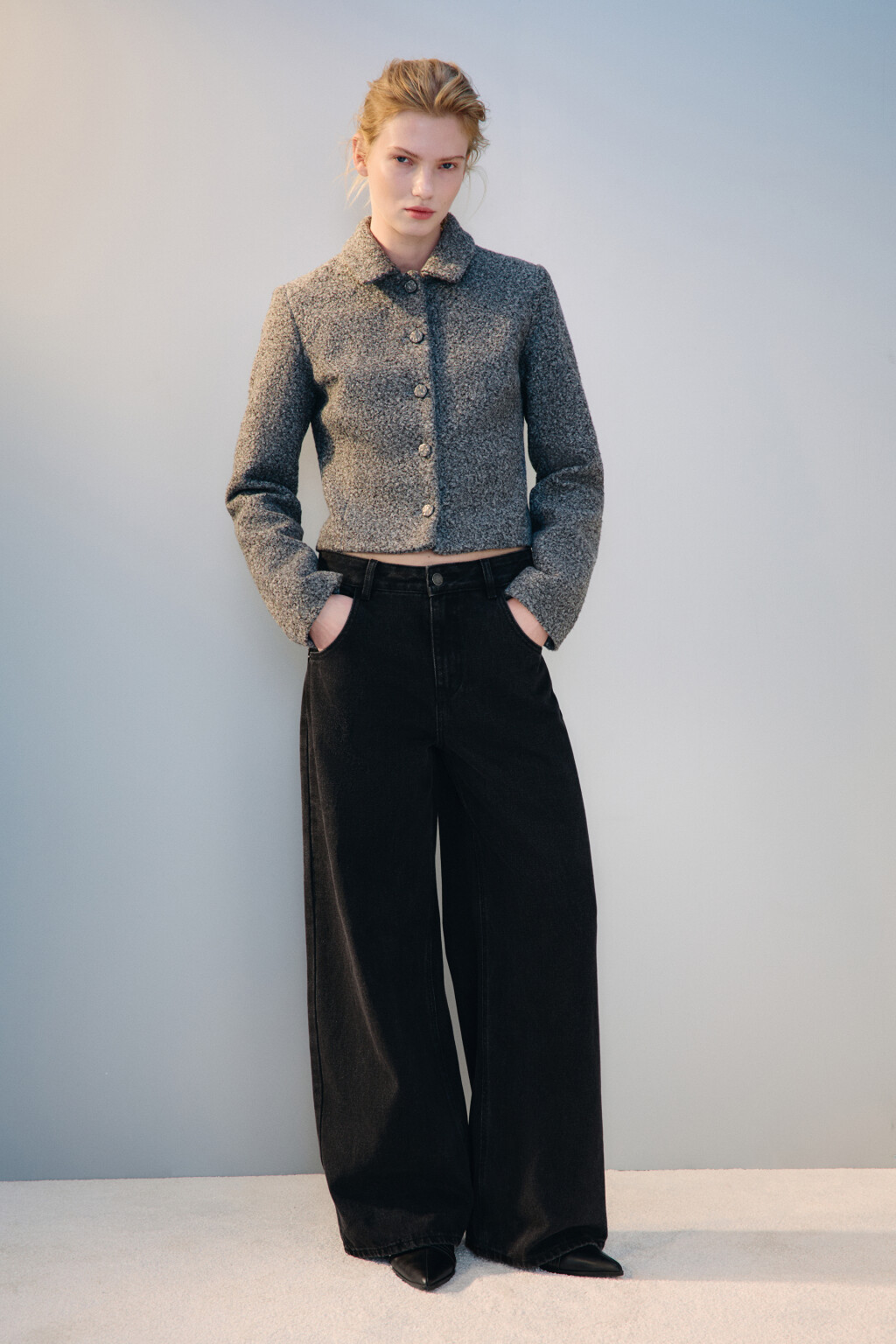 Джинсы baggy fit со средней посадкой - цвет серый - 4