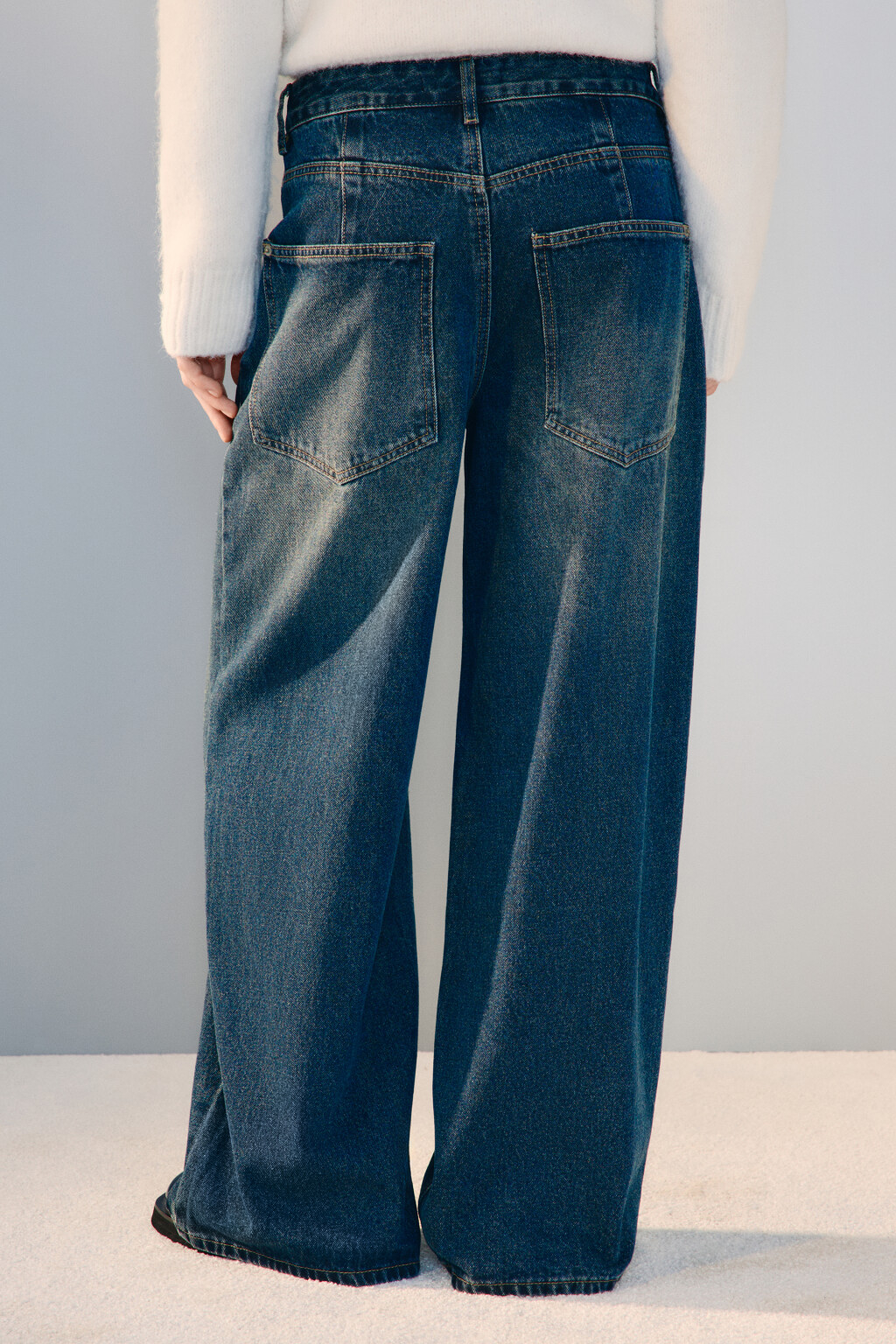 Джинсы baggy fit со средней посадкой - цвет темный тинт - 3