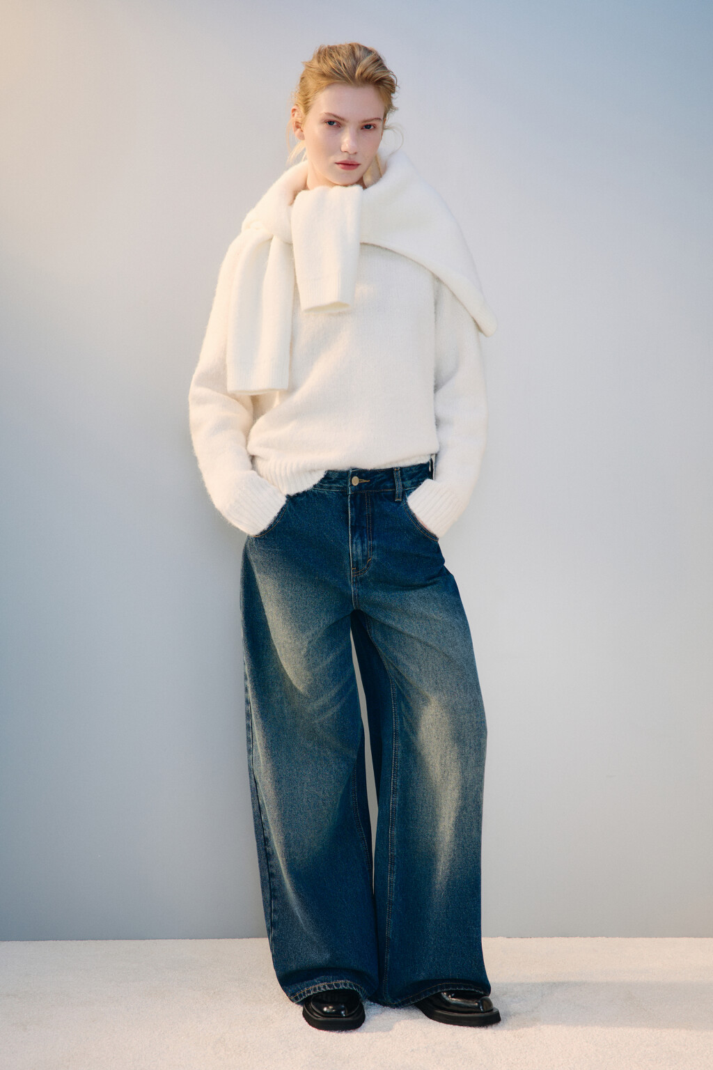 Джинсы baggy fit со средней посадкой - цвет темный тинт - 4