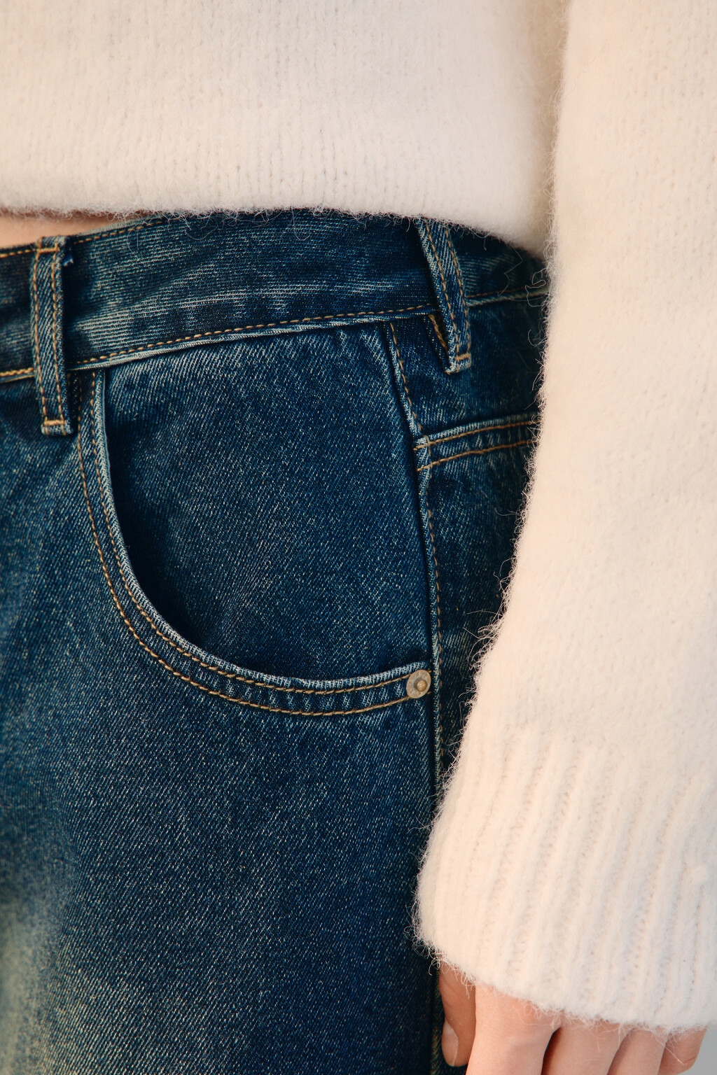 Джинсы baggy fit со средней посадкой - цвет темный тинт - 6