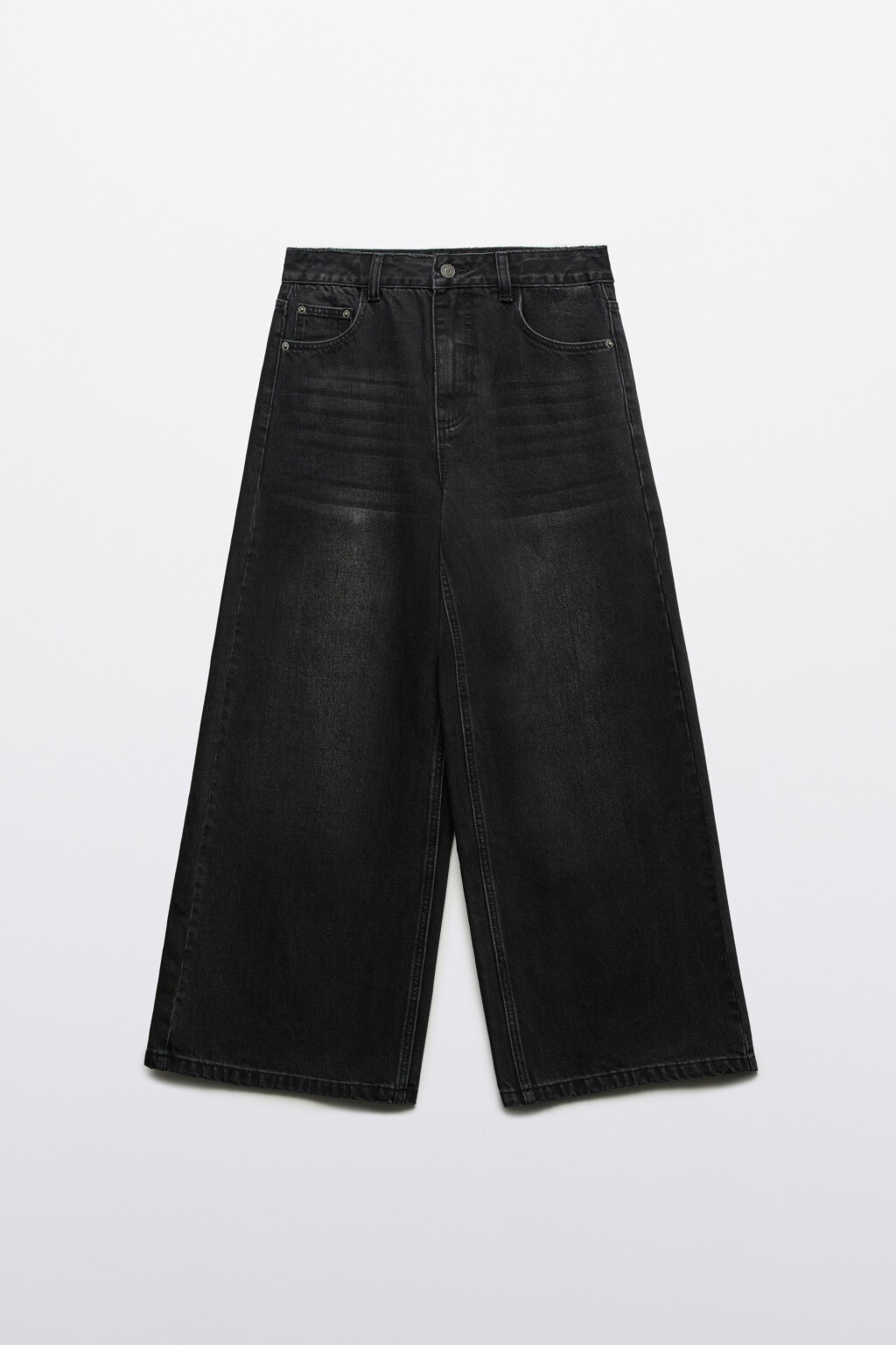 Джинсы широкие укороченные - цвет черный - 7
