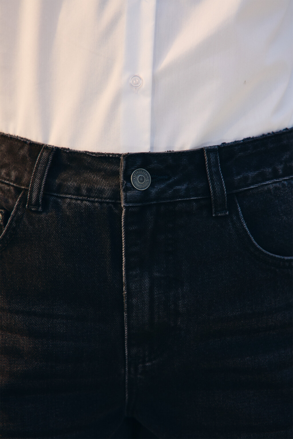 Джинсы широкие укороченные - цвет черный - 5