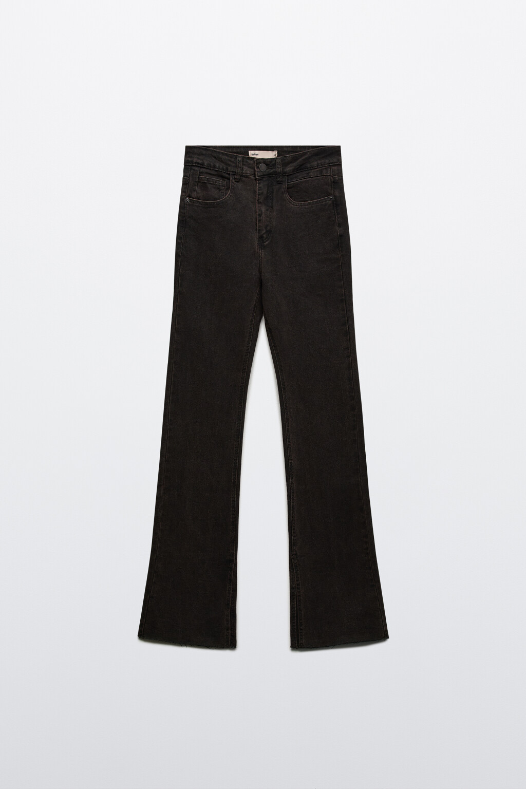 Джинсы клеш с открытыми срезами - цвет коричневый - 7