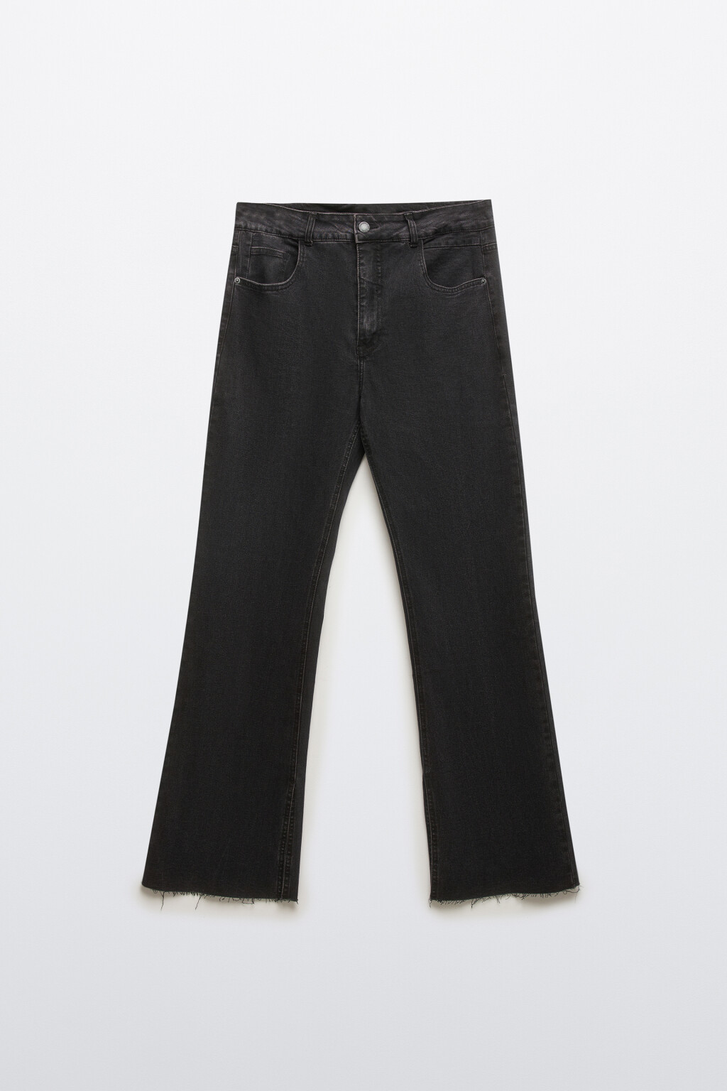 Джинсы клеш с открытыми срезами - цвет серый - 7