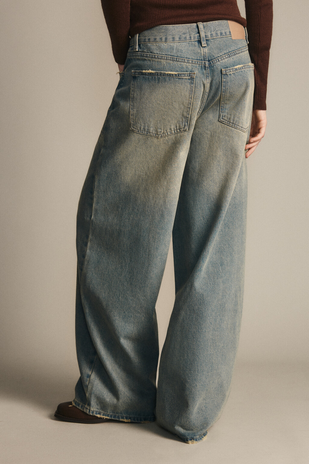Джинсы baggy fit со средней посадкой - цвет синий - 4