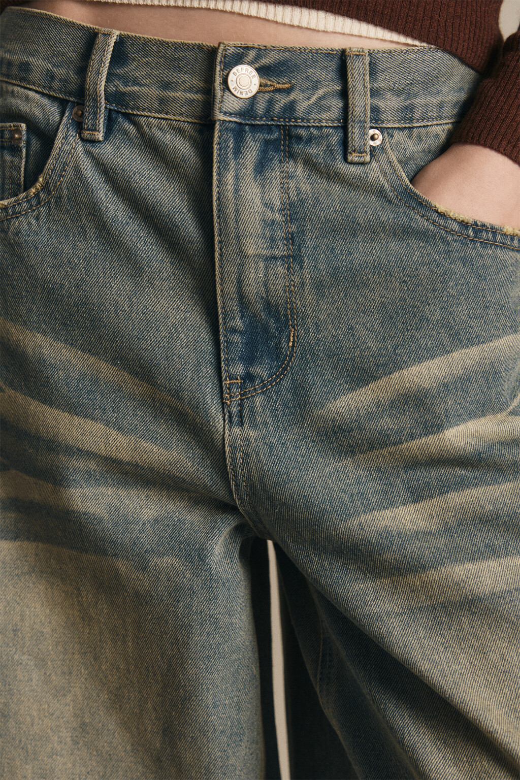 Джинсы baggy fit со средней посадкой - цвет синий - 6