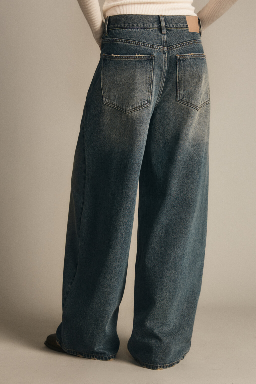 Джинсы baggy fit со средней посадкой - цвет темный тинт - 3