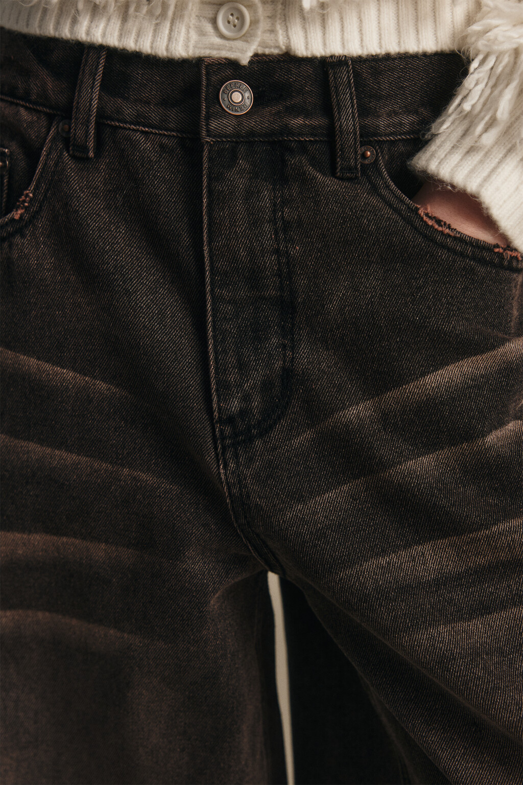 Джинсы baggy fit со средней посадкой - цвет коричневый - 5