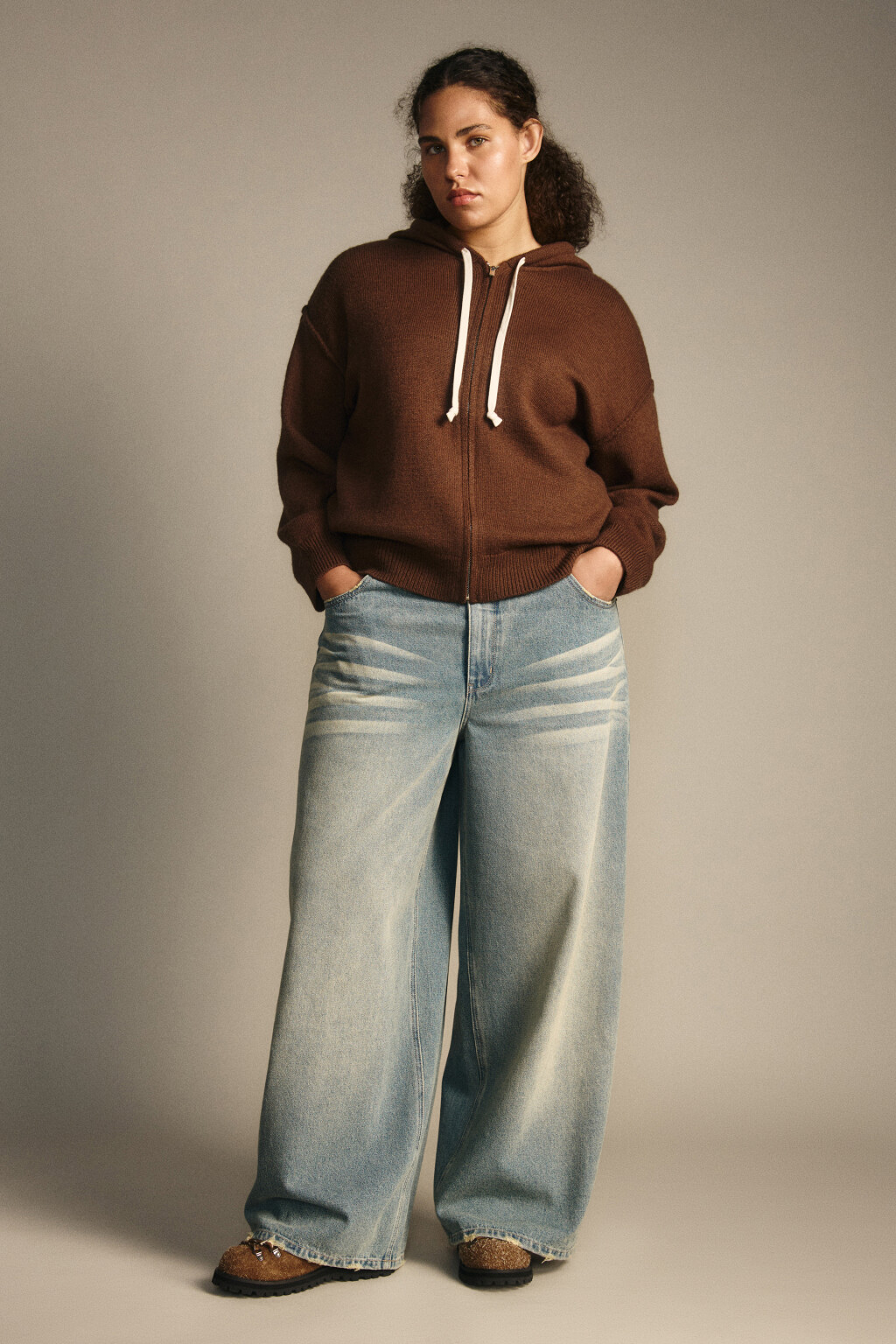 Джинсы baggy fit со средней посадкой - цвет синий - 6