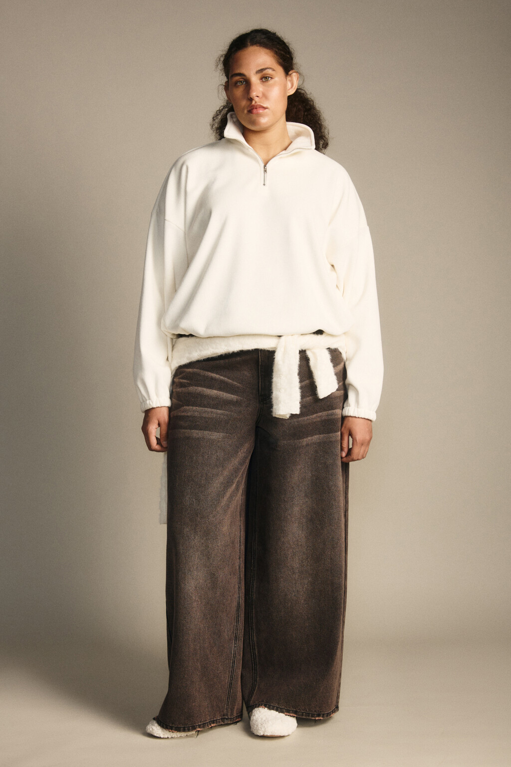 Джинсы baggy fit со средней посадкой - цвет коричневый - 6