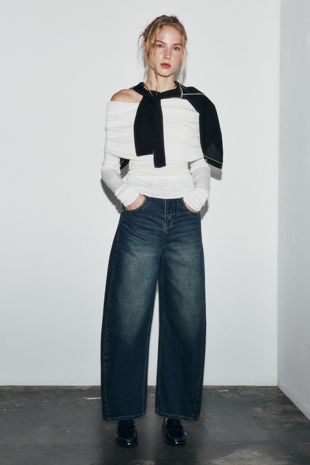 Джинсы barrel fit с высокой посадкой - цвет голубой - 5