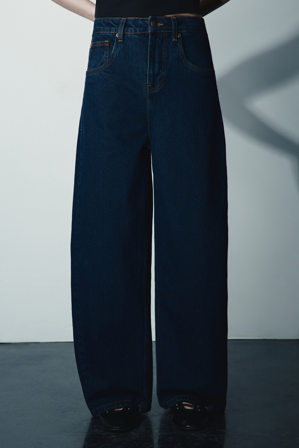 Джинсы barrel fit с высокой посадкой - цвет синий - 2