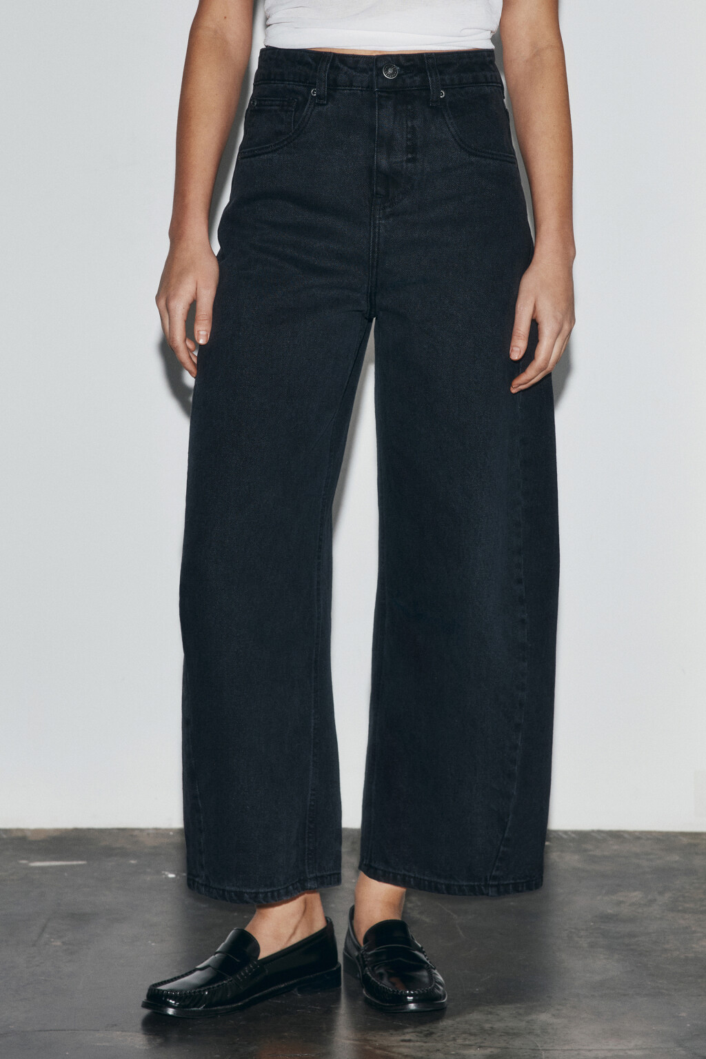 Джинсы barrel fit с высокой посадкой - цвет серый - 2