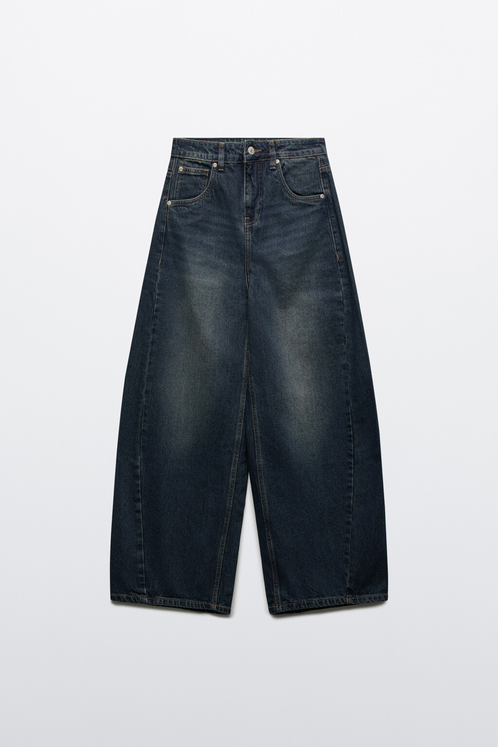 Джинсы barrel fit с высокой посадкой - цвет темный тинт - 1