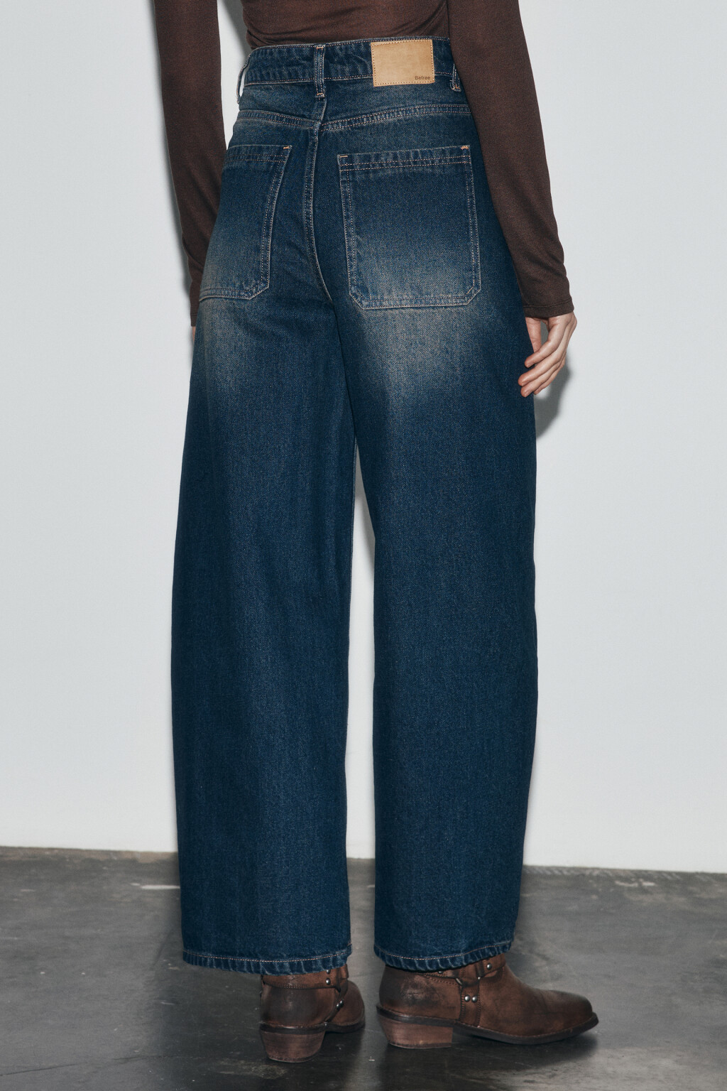 Джинсы barrel fit с высокой посадкой - цвет темный тинт - 3