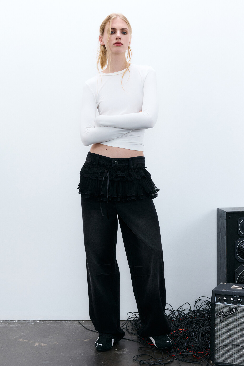 Джинсы cargo со средней посадкой - цвет черный - 4