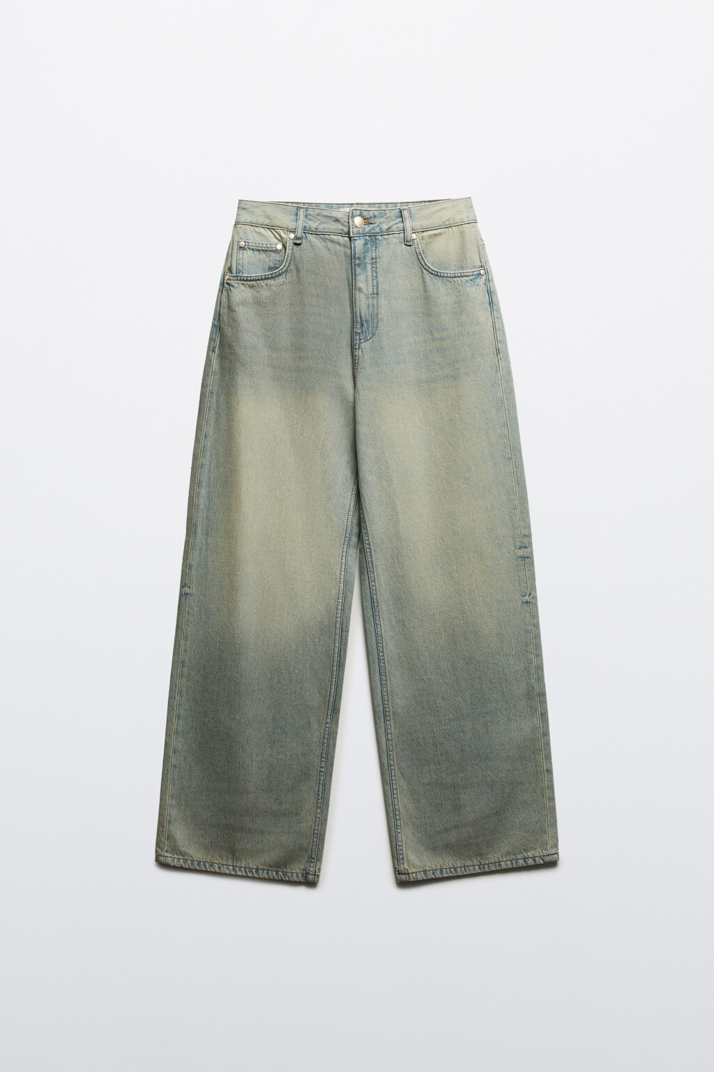 Джинсы baggy fit с эффектом грязного денима - цвет темный тинт - 1