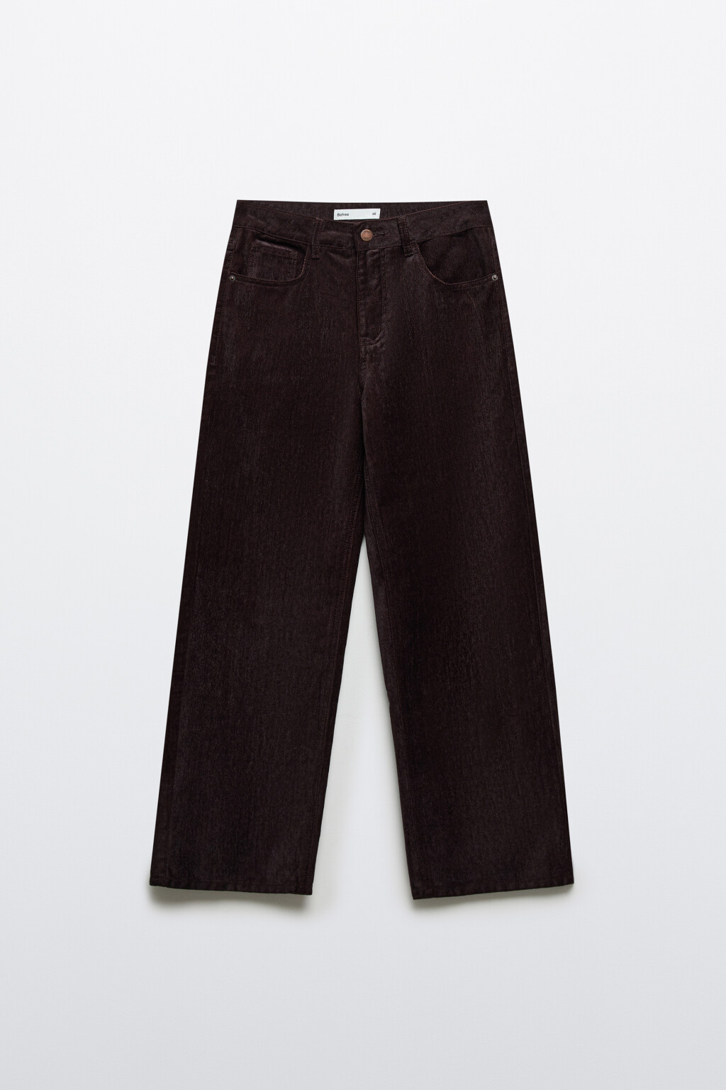 Джинсы прямые с бархатной фактурой - цвет коричневый - 7