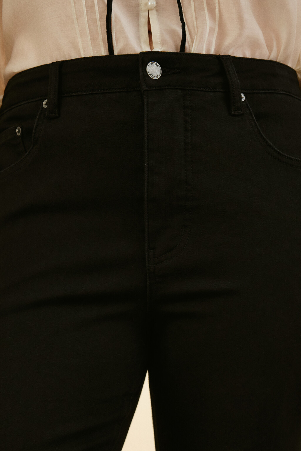 Джинсы клеш суперэластичные (one size) - цвет черный - 6