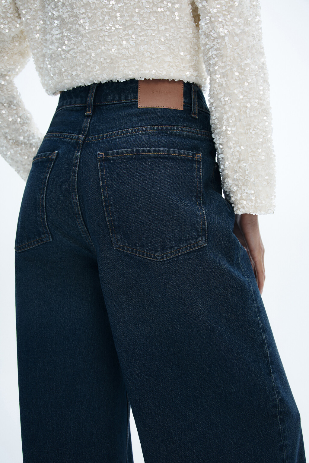 Джинсы wide широкие с высокой посадкой - цвет синий - 6