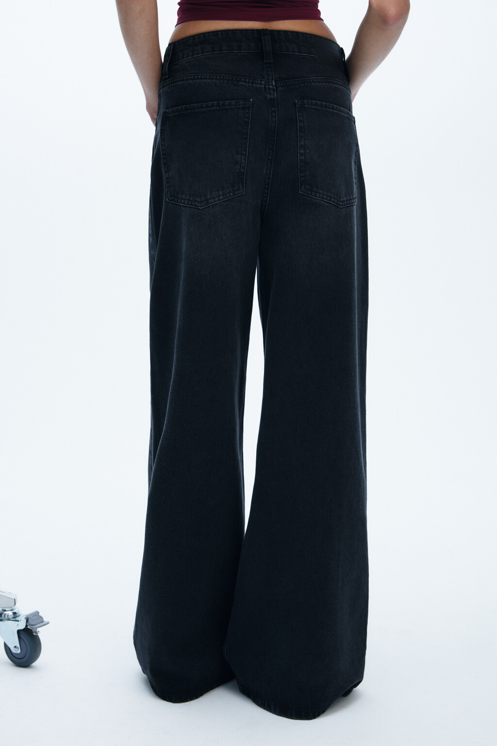 Джинсы wide широкие с высокой посадкой - цвет серый - 3