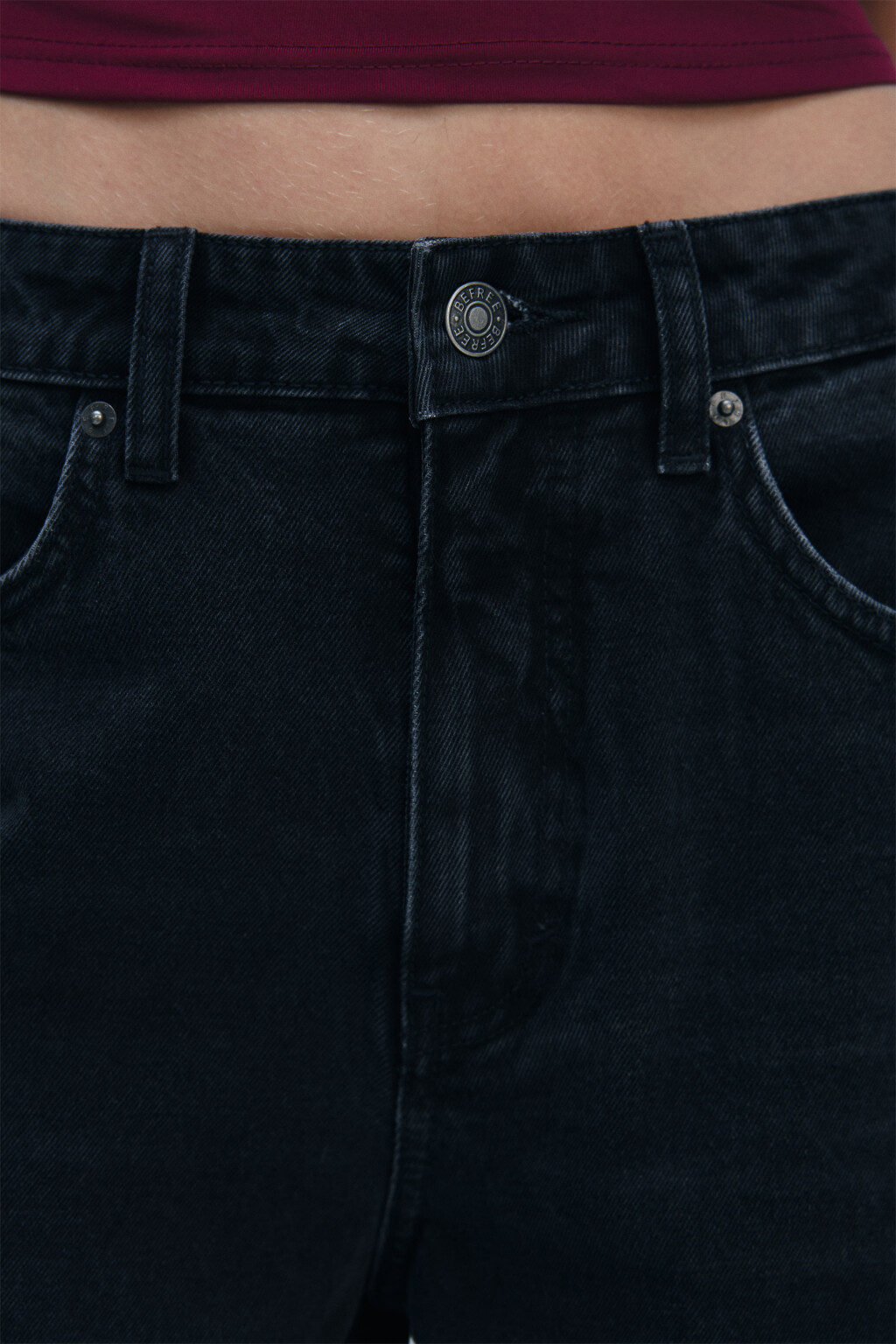 Джинсы wide широкие с высокой посадкой - цвет серый - 5