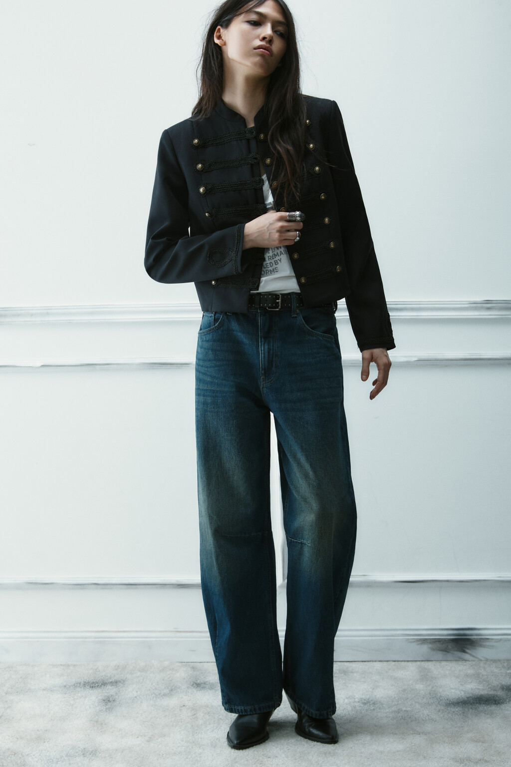 Джинсы barrel fit со средней посадкой - цвет синий - 1