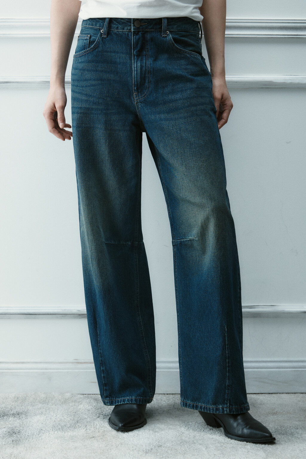 Джинсы barrel fit со средней посадкой - цвет синий - 3