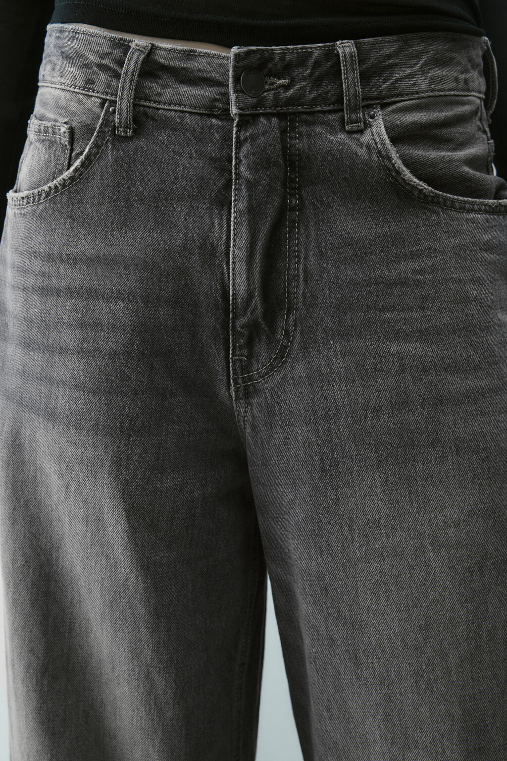 Джинсы barrel fit со средней посадкой - цвет серый - 5