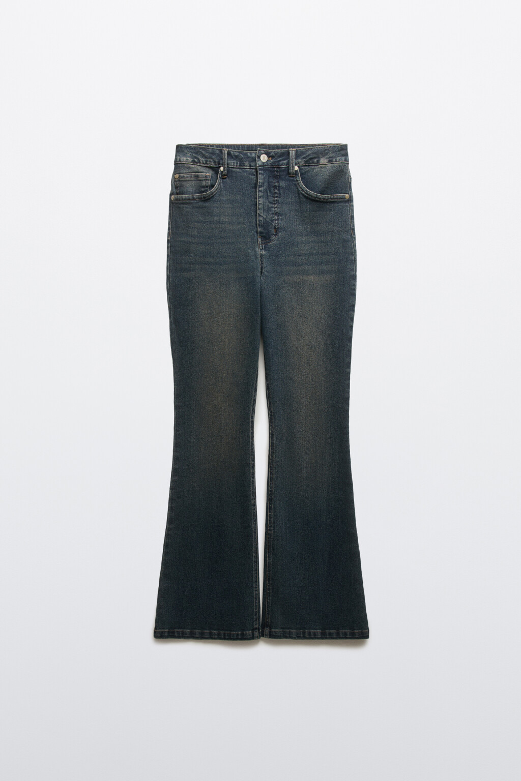 Джинсы клеш с высокой посадкой - цвет синий - 7