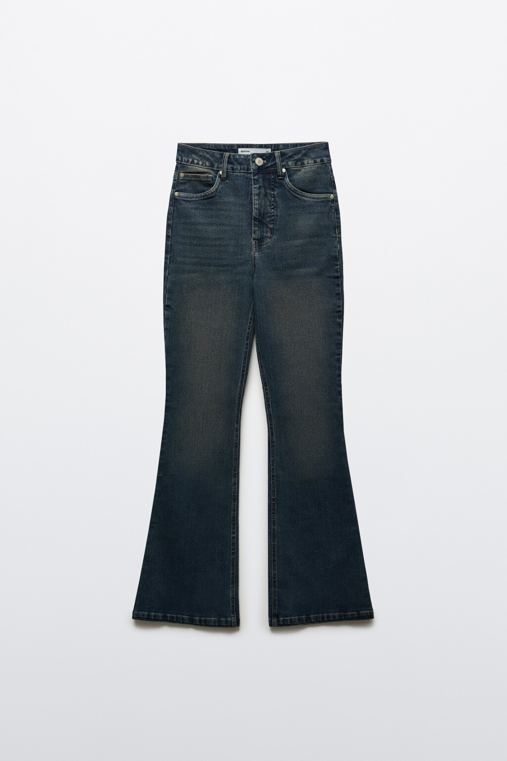 Джинсы клеш с высокой посадкой - цвет синий - 6