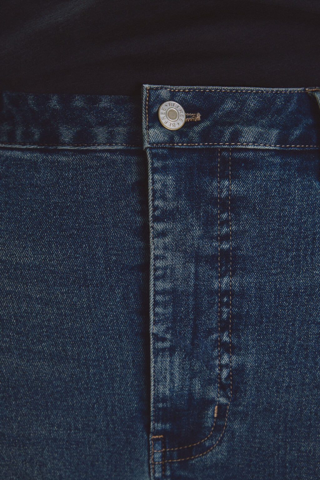 Джинсы клеш с высокой посадкой - цвет синий - 4