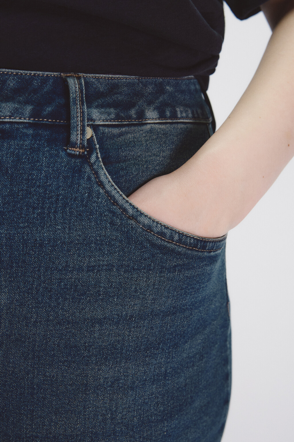 Джинсы клеш с высокой посадкой - цвет синий - 5