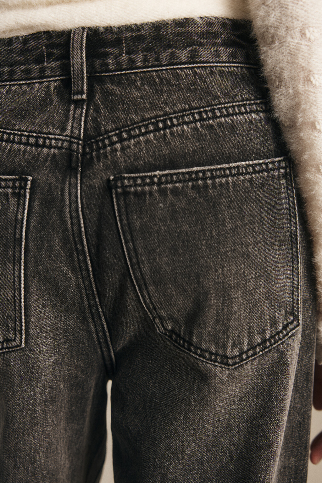 Джинсы широкие с высокой посадкой - цвет серый - 7