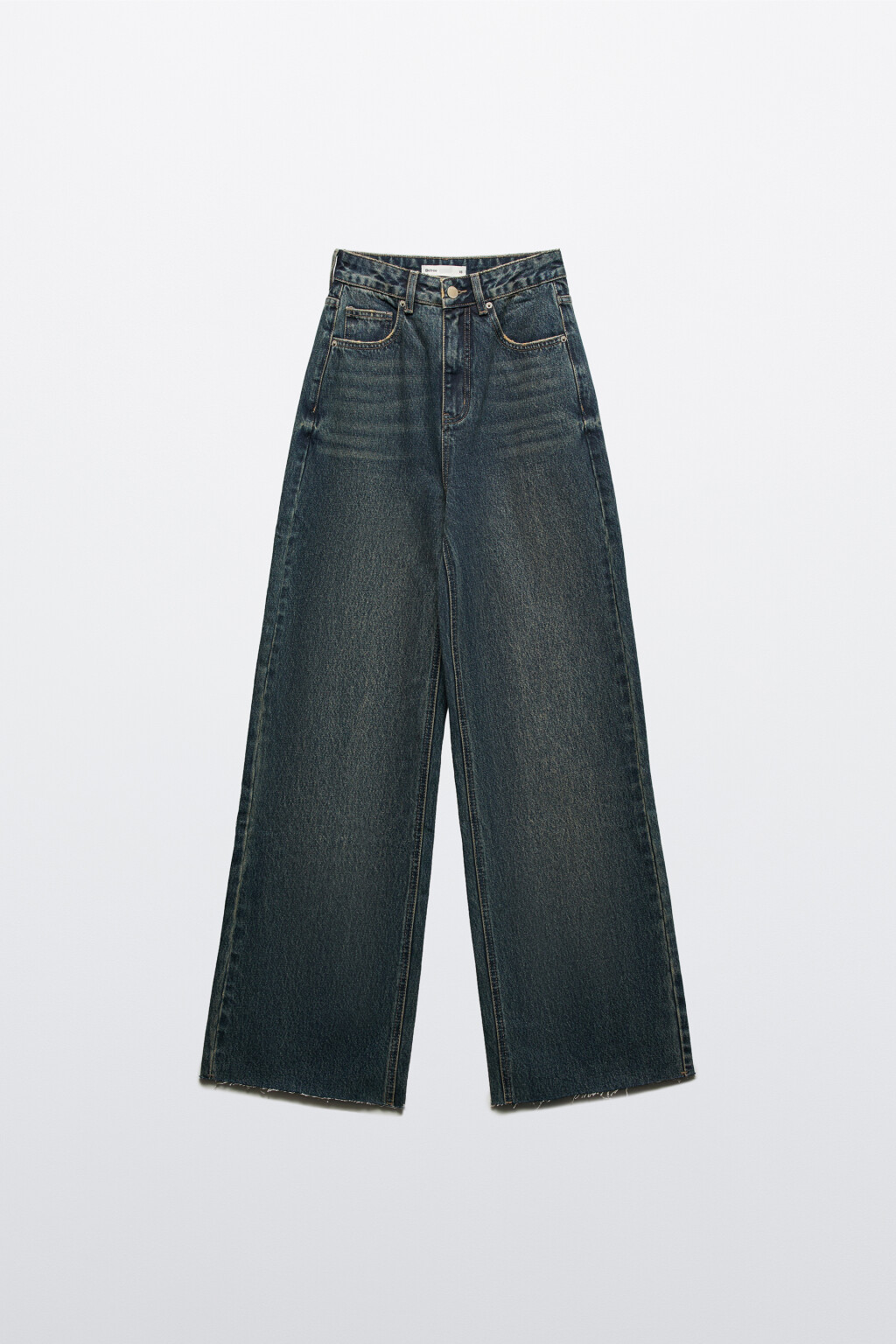 Джинсы широкие с высокой посадкой - цвет темный тинт - 7