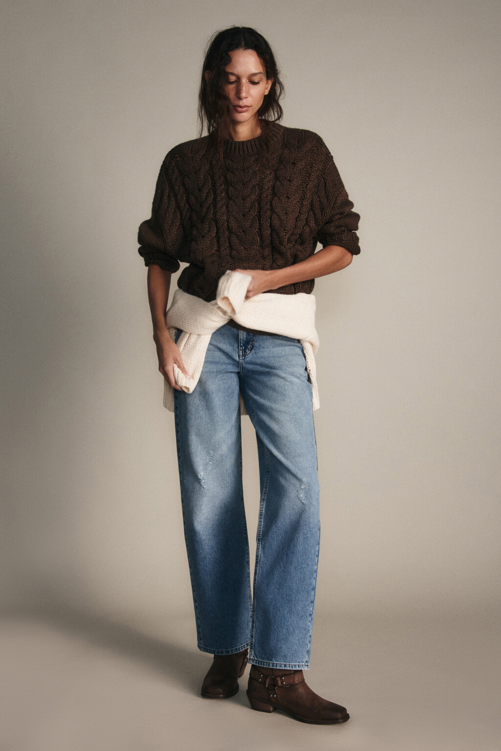 Джинсы прямые со средней посадкой - цвет голубой - 4