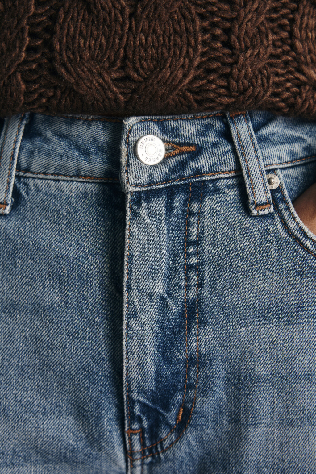 Джинсы прямые со средней посадкой - цвет голубой - 5