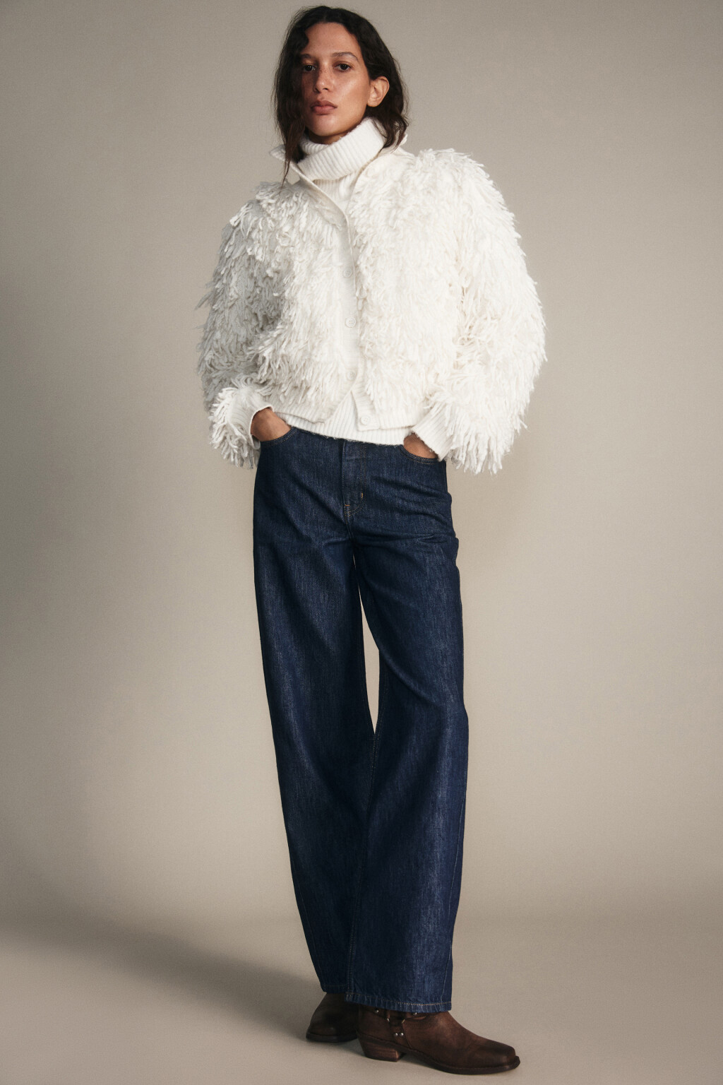 Джинсы прямые со средней посадкой - цвет синий - 3