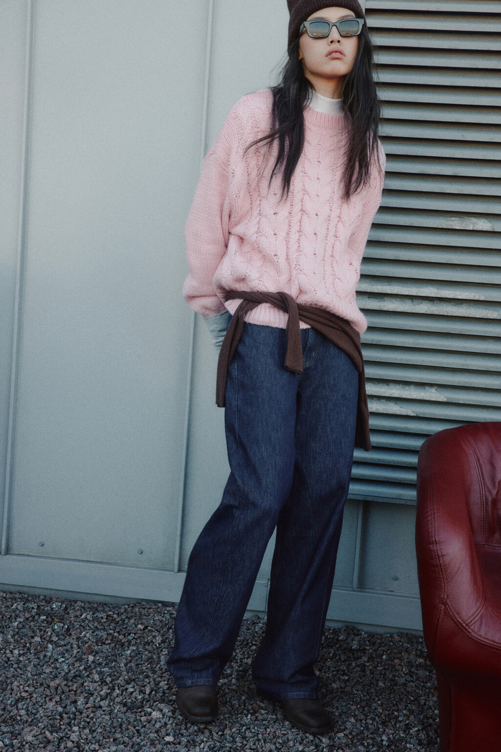 Джинсы прямые со средней посадкой - цвет синий - 1