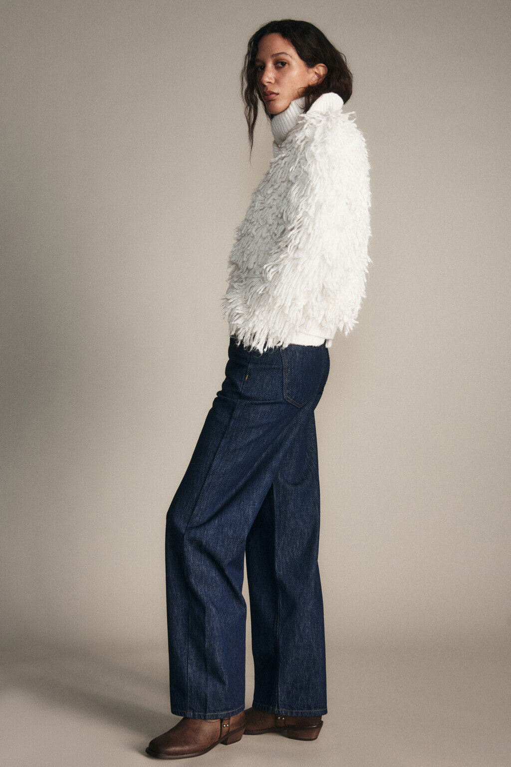 Джинсы прямые со средней посадкой - цвет синий - 4