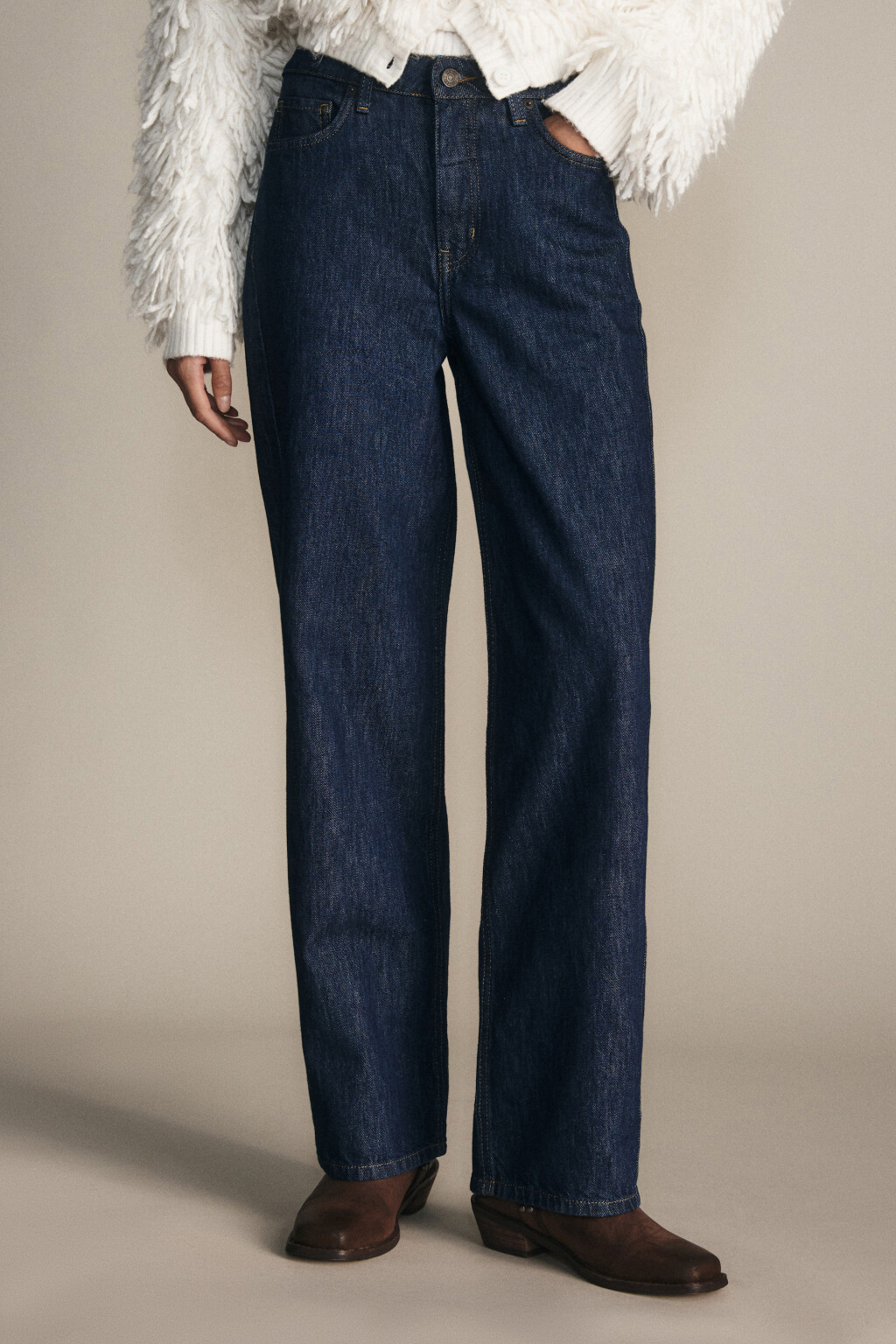 Джинсы прямые со средней посадкой - цвет синий - 5