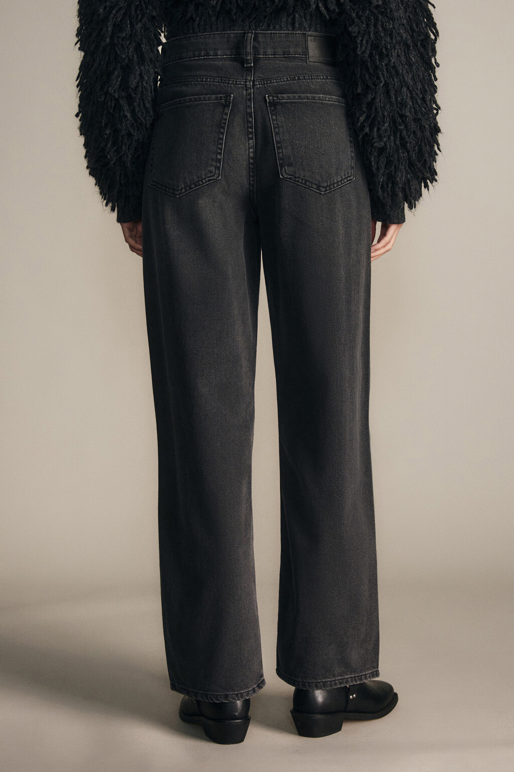 Джинсы прямые со средней посадкой - цвет серый - 3