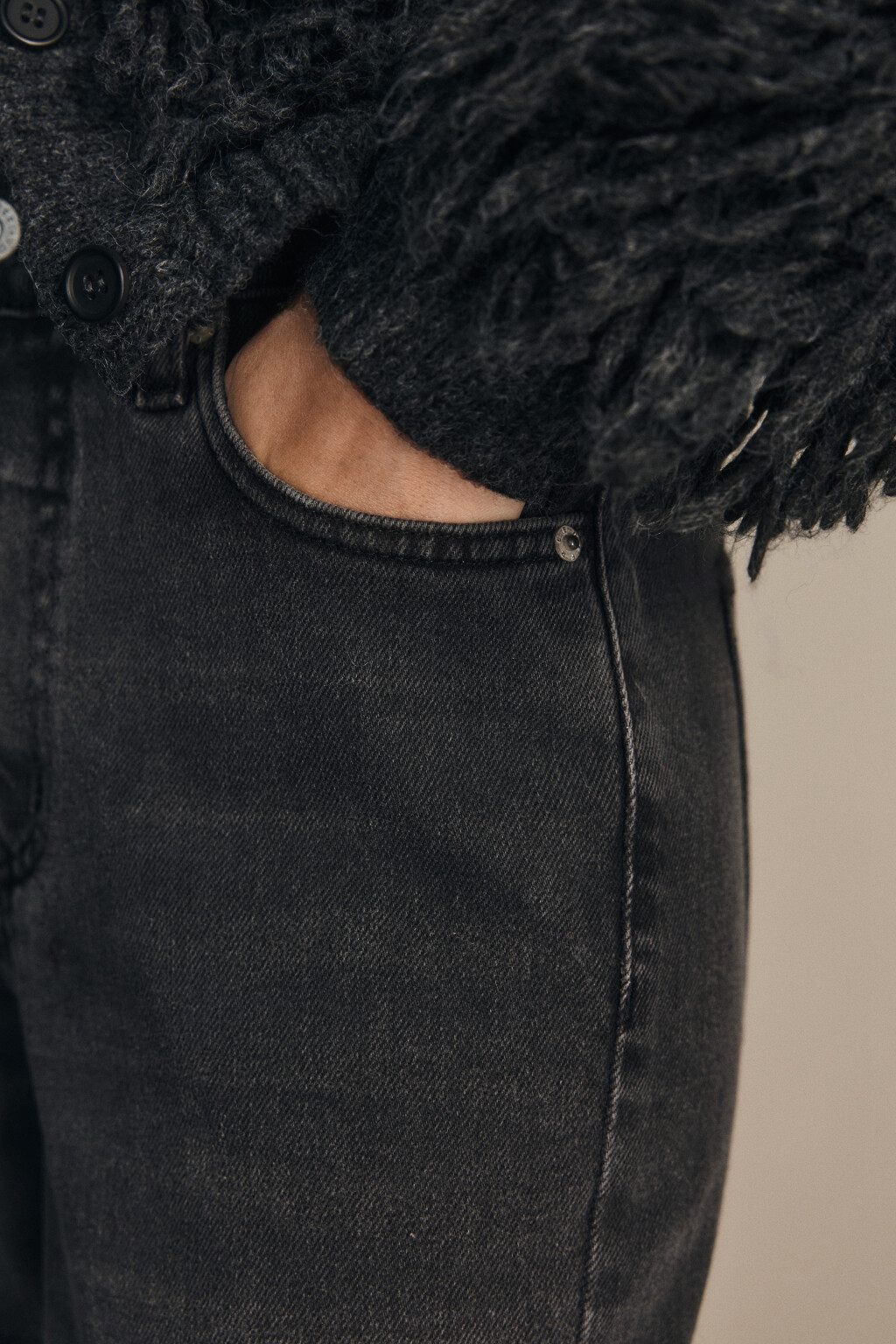 Джинсы прямые со средней посадкой - цвет серый - 6