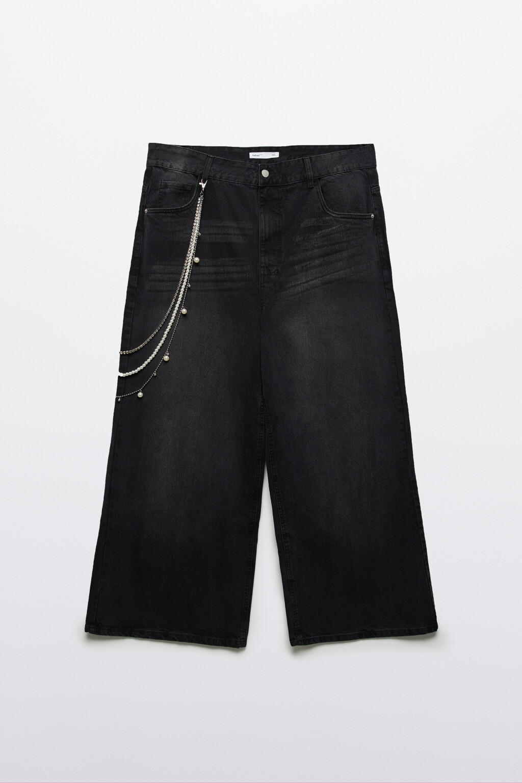 Джинсы baggy fit с обвесом-цепочкой - цвет серый - 7