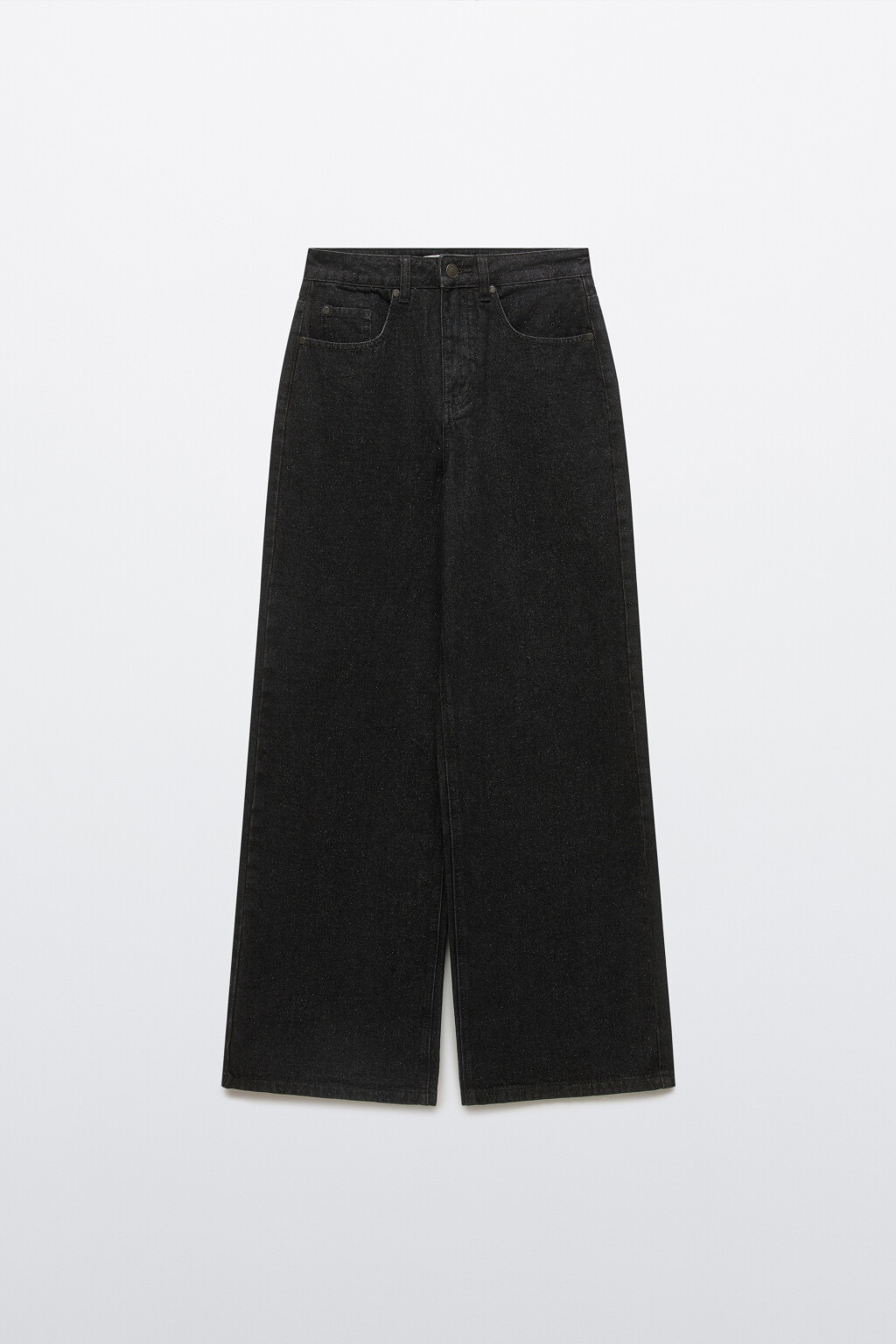 Джинсы широкие с блестками - цвет серый - 8