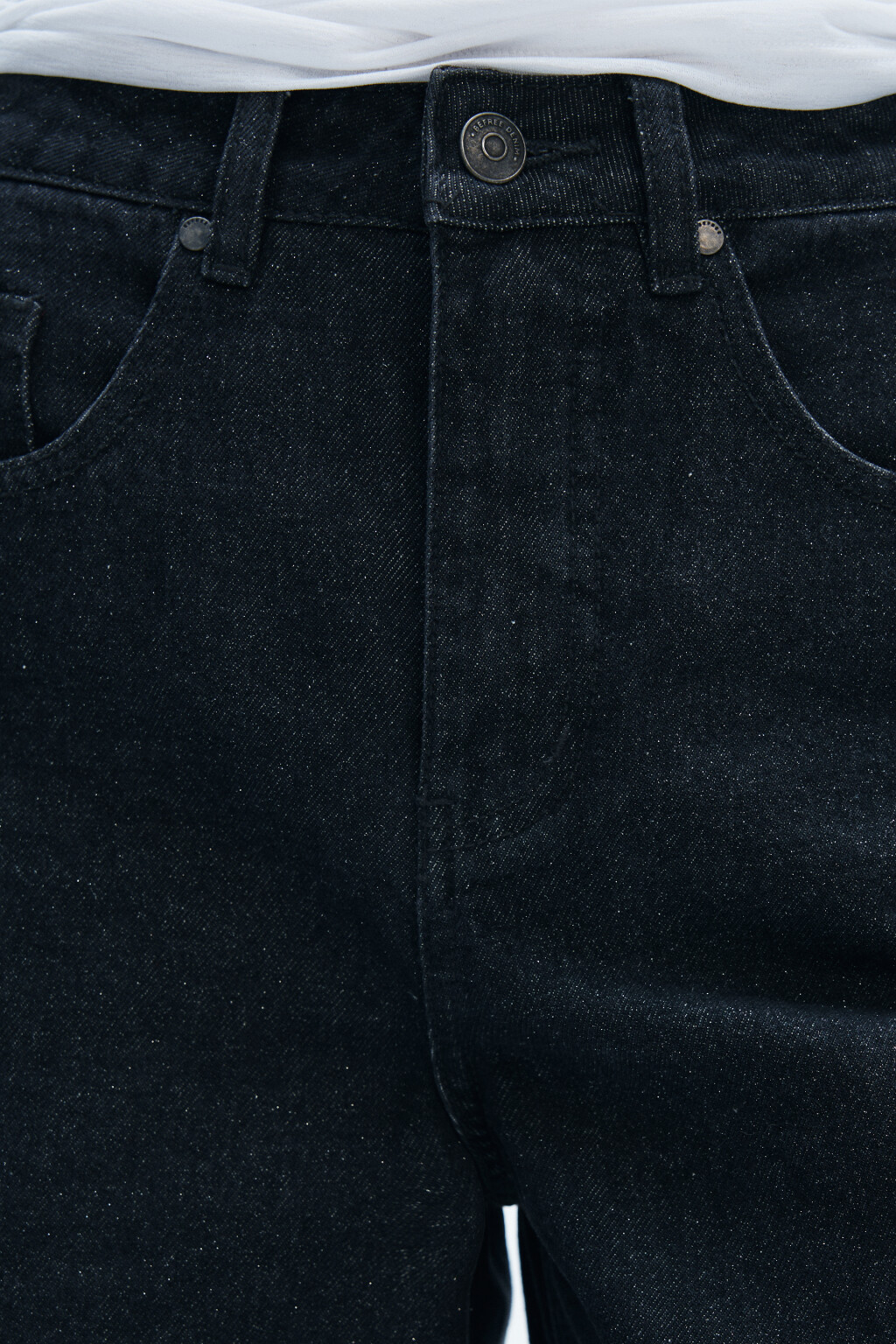 Джинсы широкие с блестками - цвет серый - 6