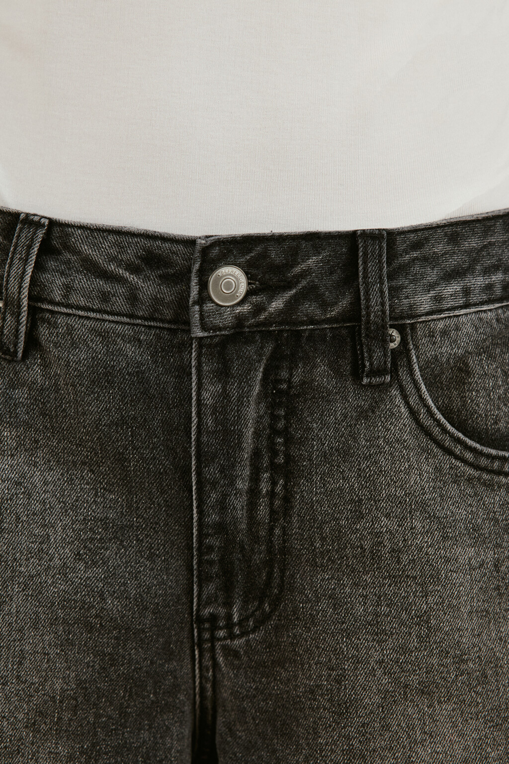 Джинсы широкие со средней посадкой - цвет серый - 5