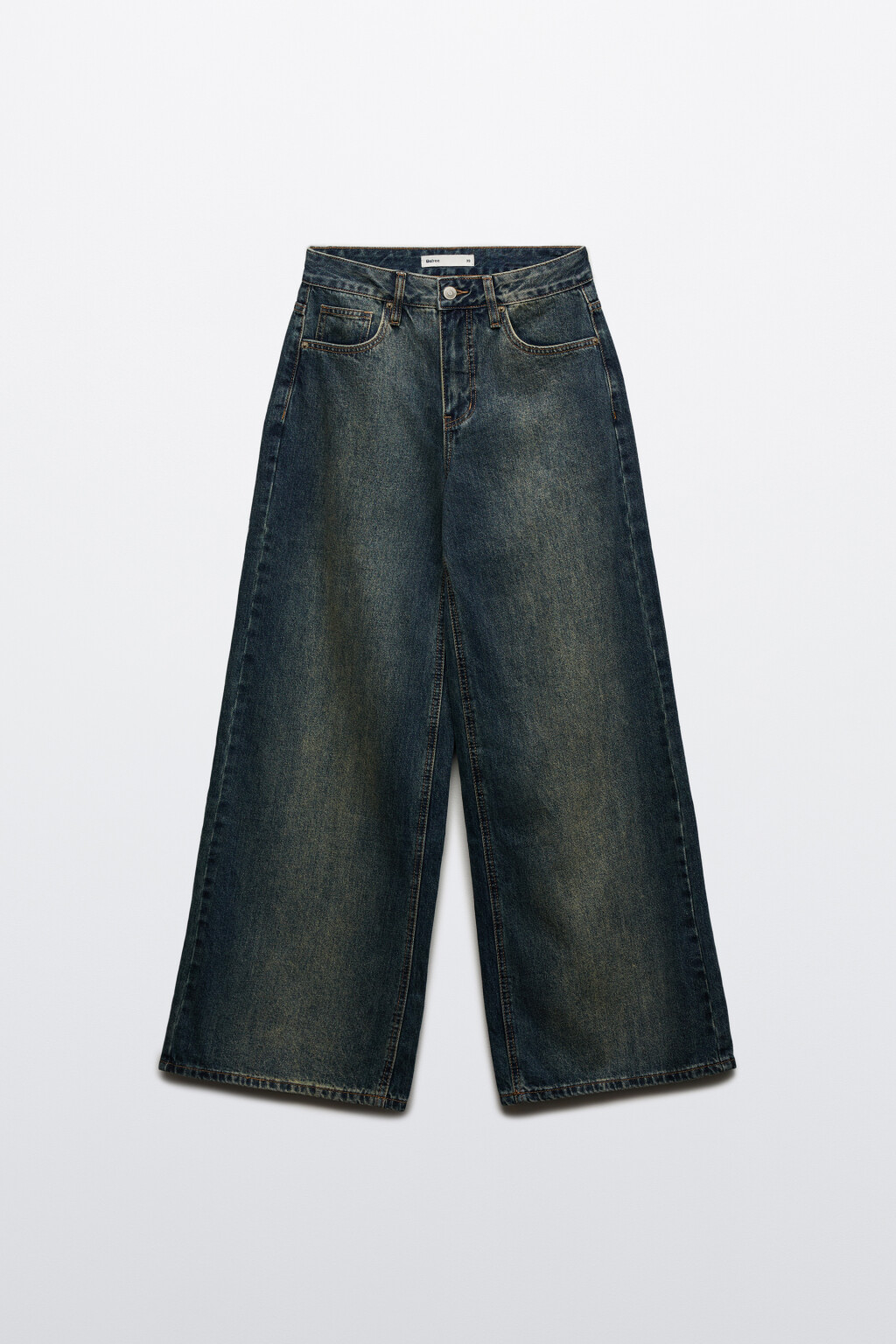 Джинсы широкие со средней посадкой - цвет темный тинт - 7