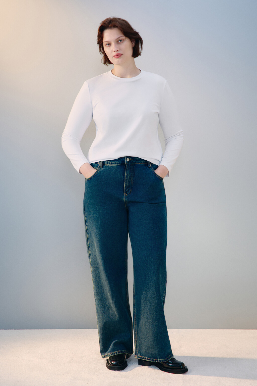 Джинсы прямые со средней посадкой - цвет темный тинт - 4